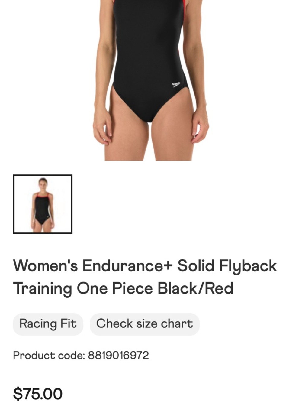NIB -Speedo Flyback Training Swimsuit! - Picture 2 of 6